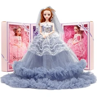 40cm 13 bjd high quality doll kids toys clothes wedding dress white 5 storey cake wedding skirt wedding suit girl diy doll gift