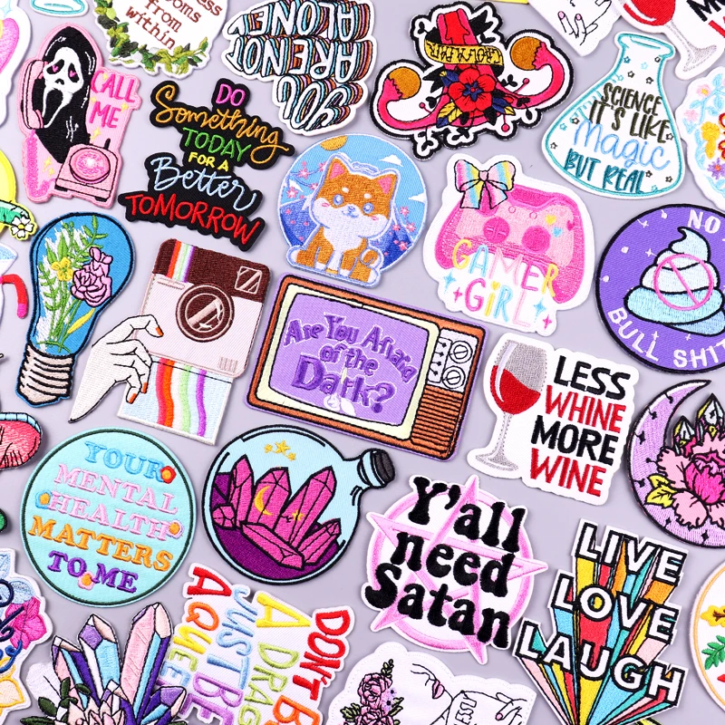 

Cartoon Patch Iron On Patches For Clothing Patches With Letters Embroidered Patches On Clothes Fusible Patch For Clothes Sticker