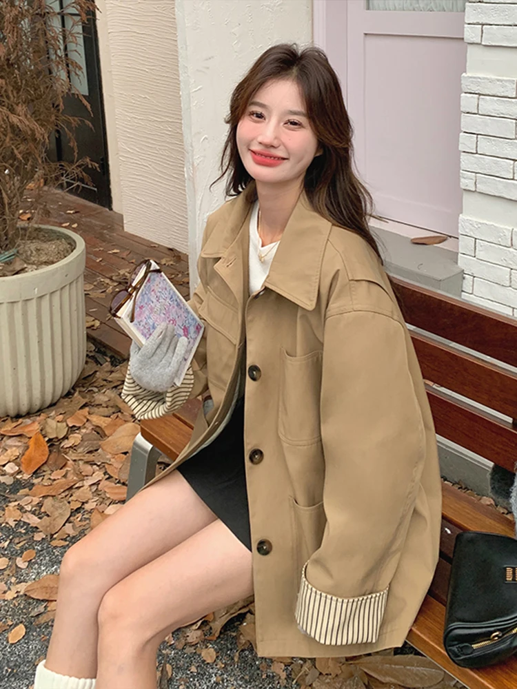 Корейская серия хаки пуховик-карго Parker женская зима 2024 новый дизайн повседневный