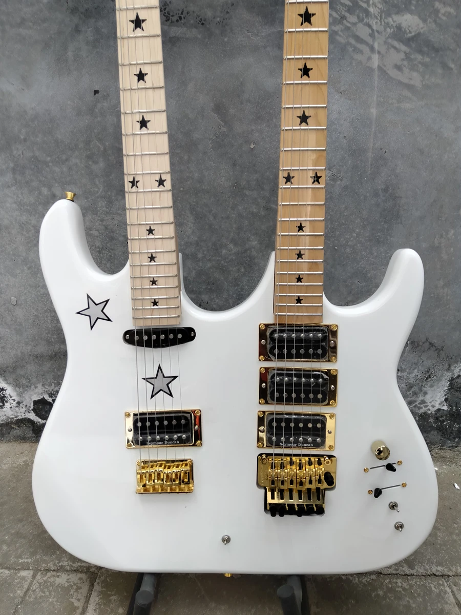 Пользовательская электрическая гитара с двойной шеей Black Sambbath Richie Sambora 6 + 12 струн -