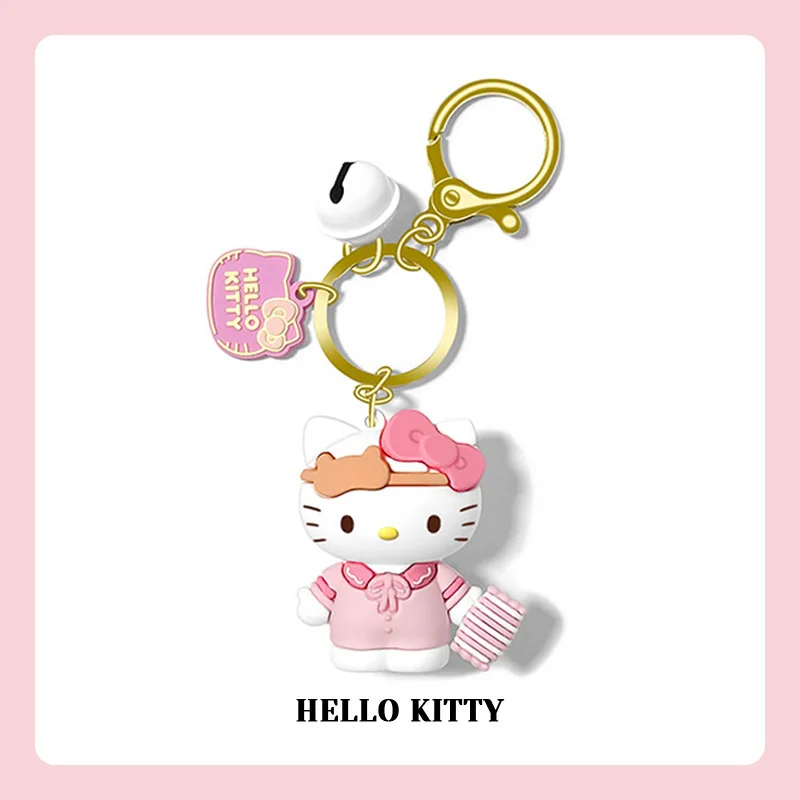 

Брелок Hello Kitty Аксессуары Sanrio Аниме фигурки кольцо для ключей подвеска мультяшное украшение для рюкзака рождественские подарки игрушки для ...