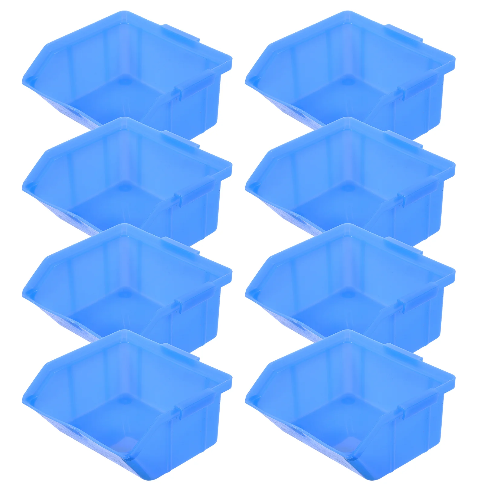 

8 Pcs Blue Storage Bins Warehouse Shelving Screw Organizer Small Parts Bevel Stackable Abs Shed Organization Office Craft Tools