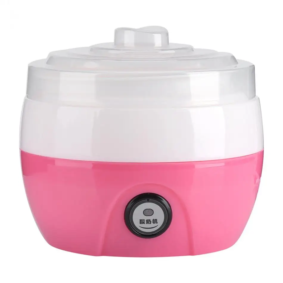 1l yogurt maker automatic yogurt machine household diy yogurt tools kitchen appliance plastic tank pink 220v free global shipping