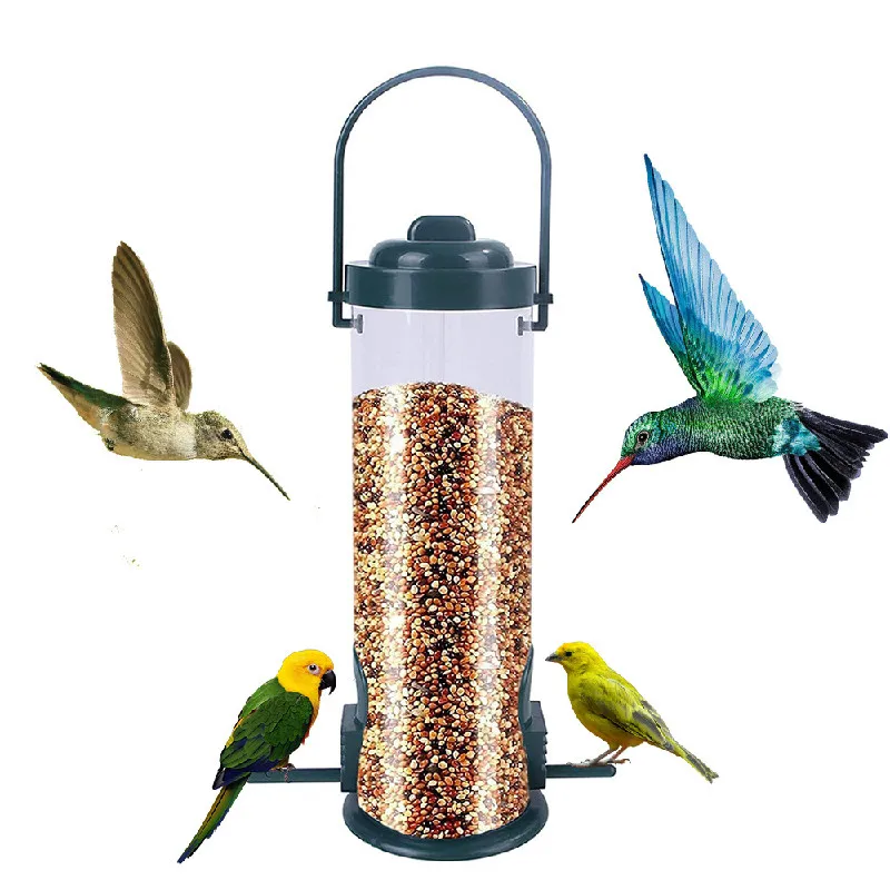 

Pet Bird Feeder Pet Food Dispenser Outdoor Hanging Multiple Holes Bird Feeder Flying Animal Automatic Foot Feeding Tool 1pc