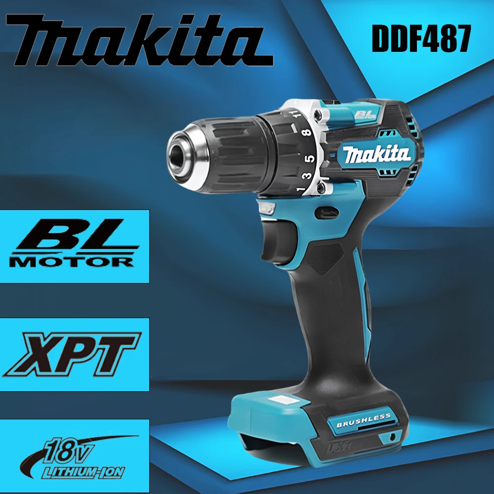 Аккумуляторная дрель Makita DDF487 18-дюймовая электрическая с трещоткой