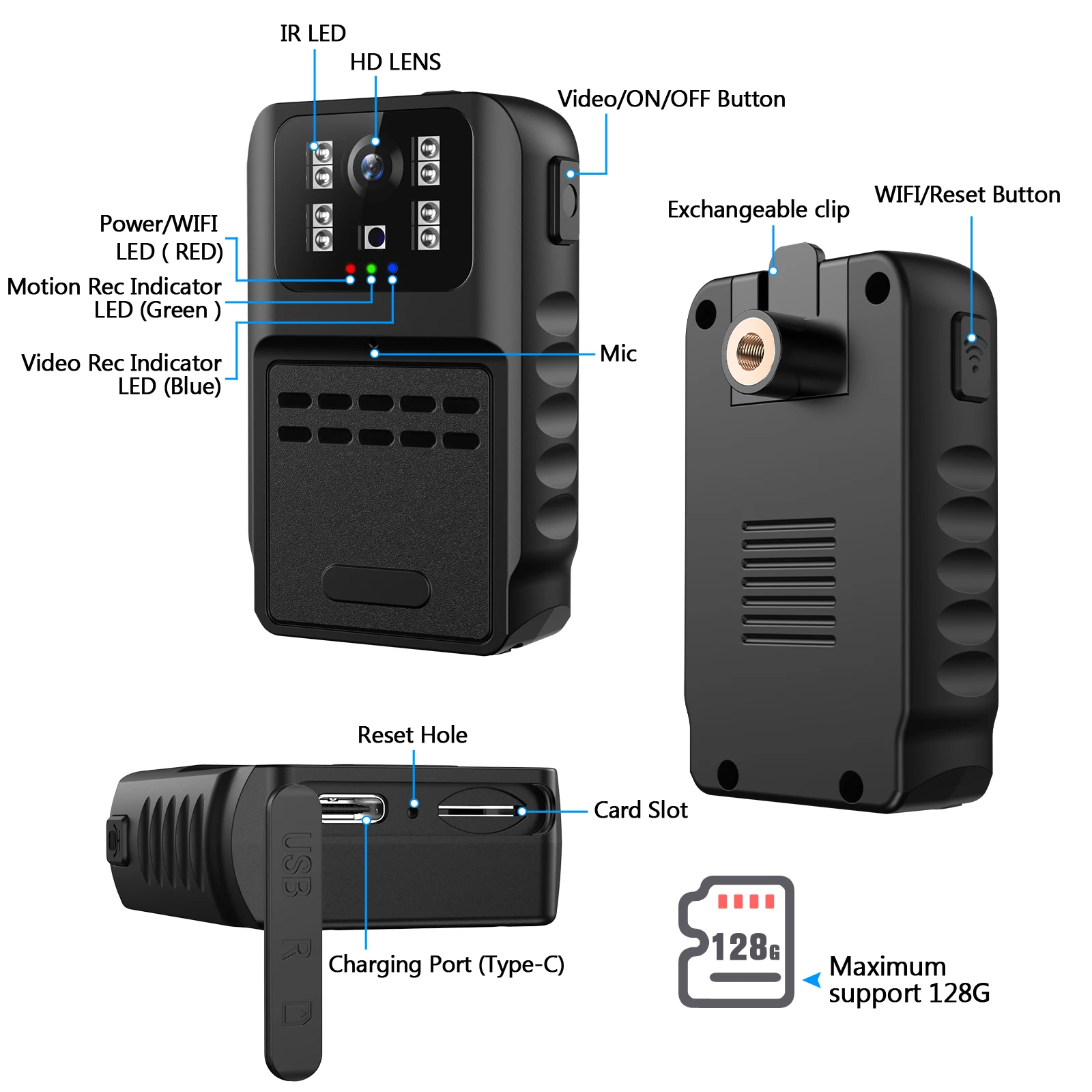 Мини-камера BOBLOV с поддержкой Wi-Fi 1080P