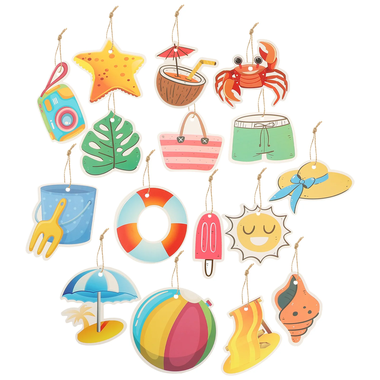 

16 Pcs Beach Ornaments Tropical Decorations Luau Party Supplies Baby Favors Hawaiian Themed Hanging Decorate Ceiling