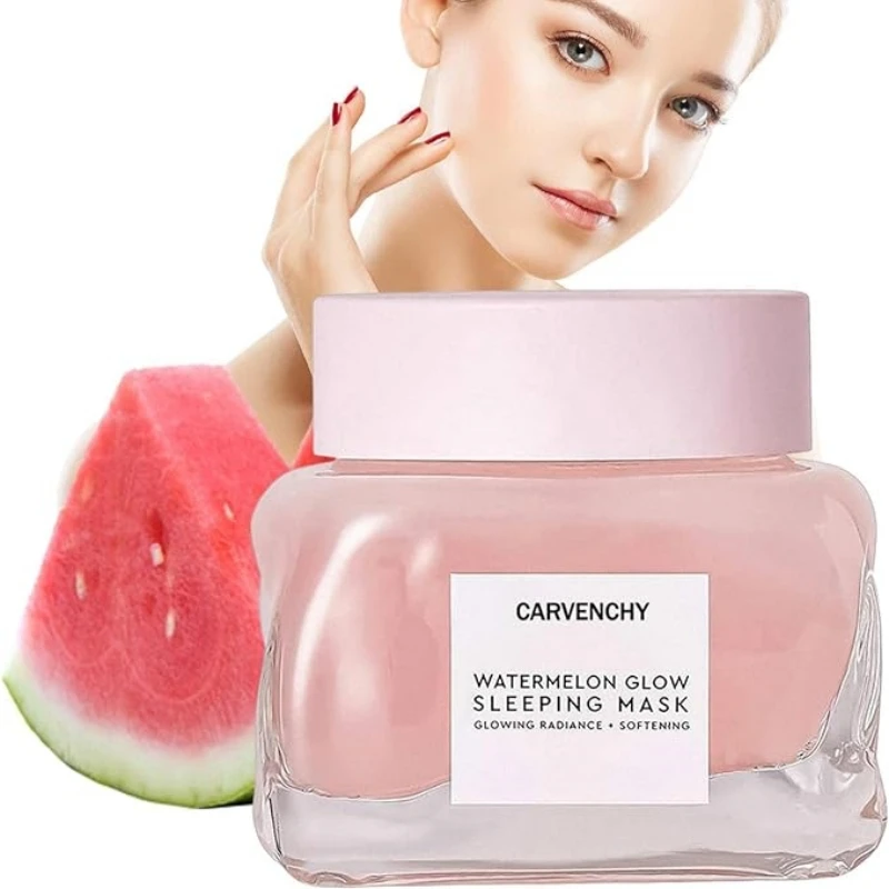 

AHA Watermelon Sleeping Mask Softening Face Moisturizer For Oily Skin Hydrating Overnight With AHA Hyaluronic Acid Skin Care