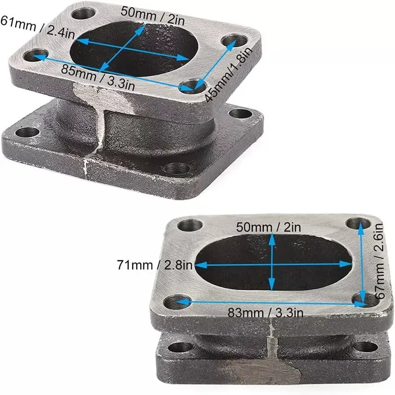 Чугунный турбоадаптер фланец для турбокомпрессора Garrett T3 до T4 с 15 градусами