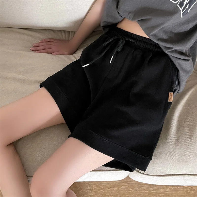 Women's Summer Shorts High Waist Wide Leg Cotton Sport Shorts Simple Casual Running Breathable All-match Streetwear Bottoms 2023