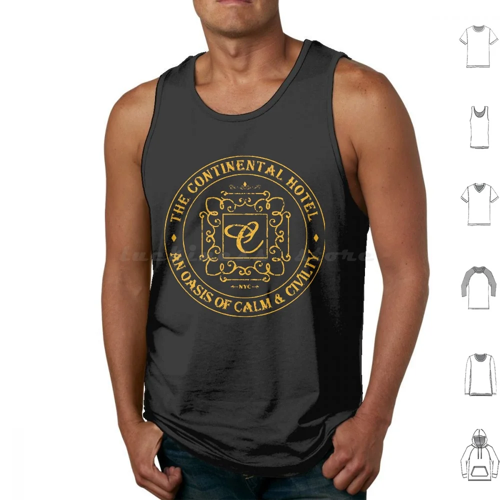 

The Continental Hotel Tank Tops Print Cotton John Wick Baba Yaga Boogeyman Hitman Keanu Reeves Killer Movie John Wick