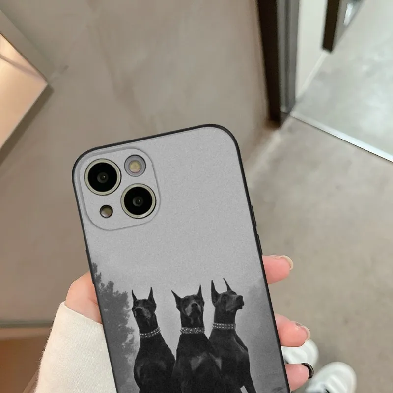 cool dobermann animal Phone Case FOR IPhone 14 13 11 12 Pro 8 7 Plus X 13 Pro MAX XR XS MINI Black Covers