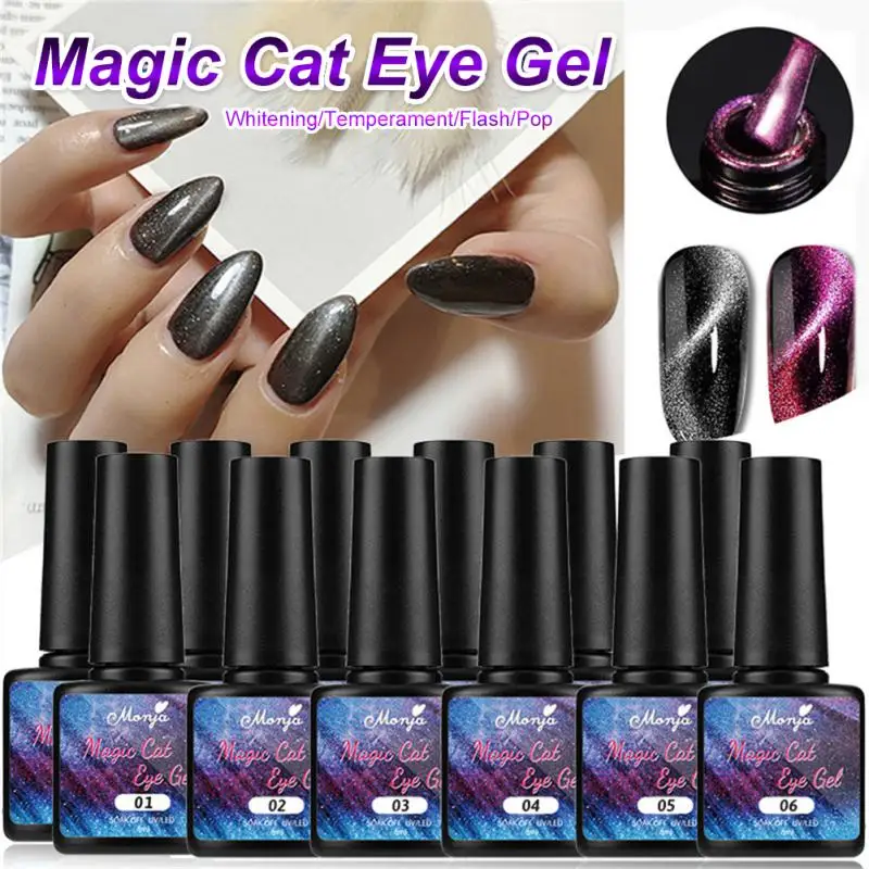 

12colors Magic Galaxy Dynamic Broken Drill Diamond Cat's Eye Gel Purple Green Red Glue Flashing Semi Permanent UV LED Varnish