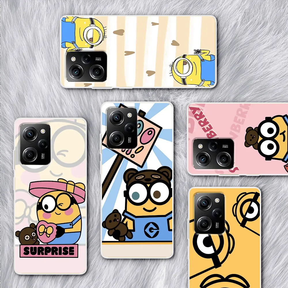 

Funny M-Minionss Cute Coque for Xiaomi Poco X5 X3 NFC Case M4 X4 Pro 5G Pocophone F1 M3 F3 F2 M2 Transparent Silicon Phone Cover