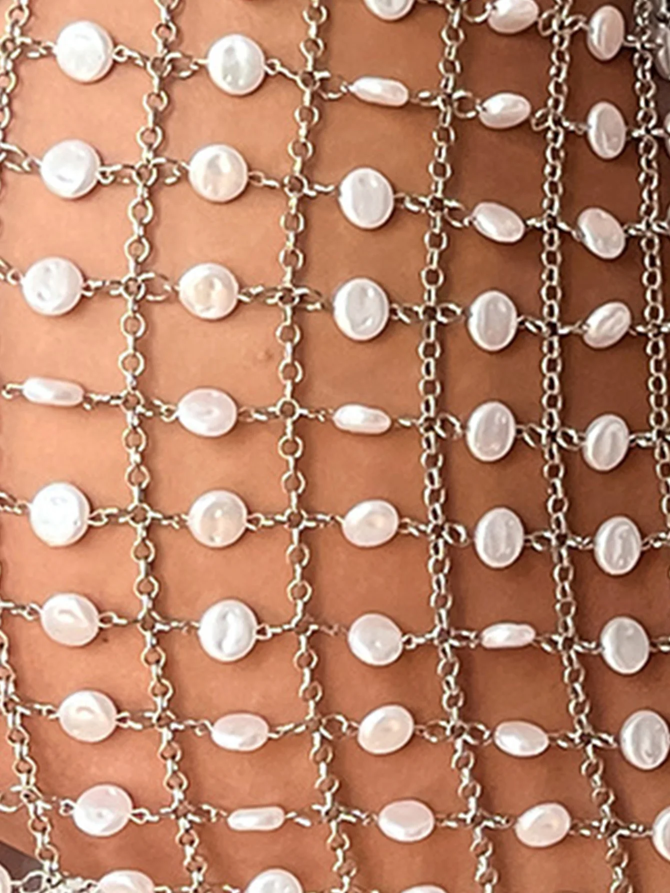 OFU 2 шт. имитация грушевого бисера цепочка для тела воротник кисточка низ топ с