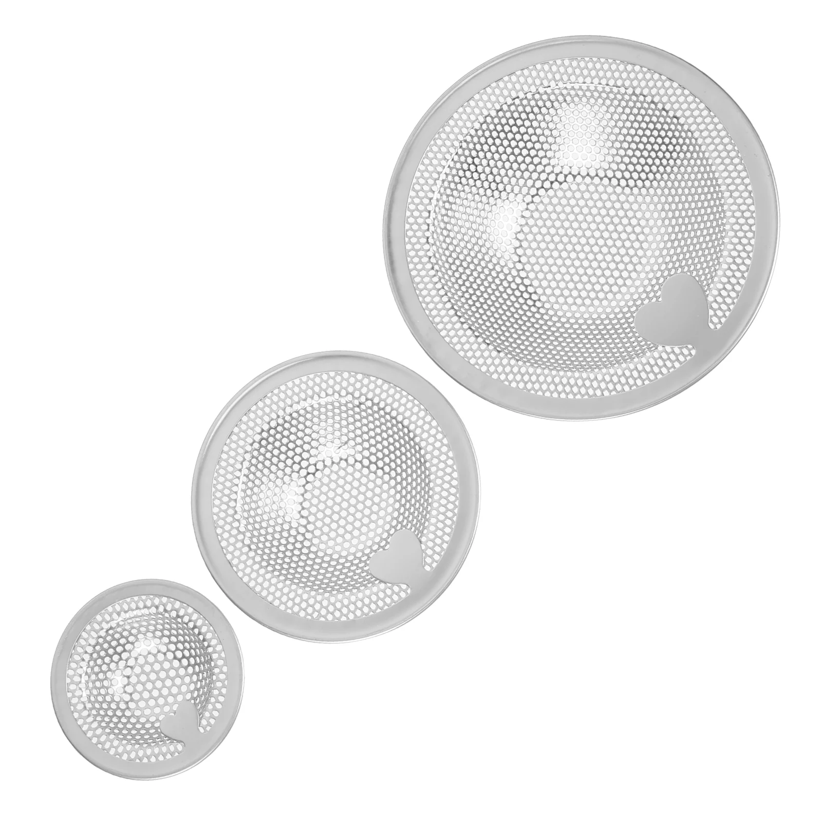 

3Pcs Kitchen Sink Basket Strainer Stainless Steel Sink Drain Strainer Filter Silver