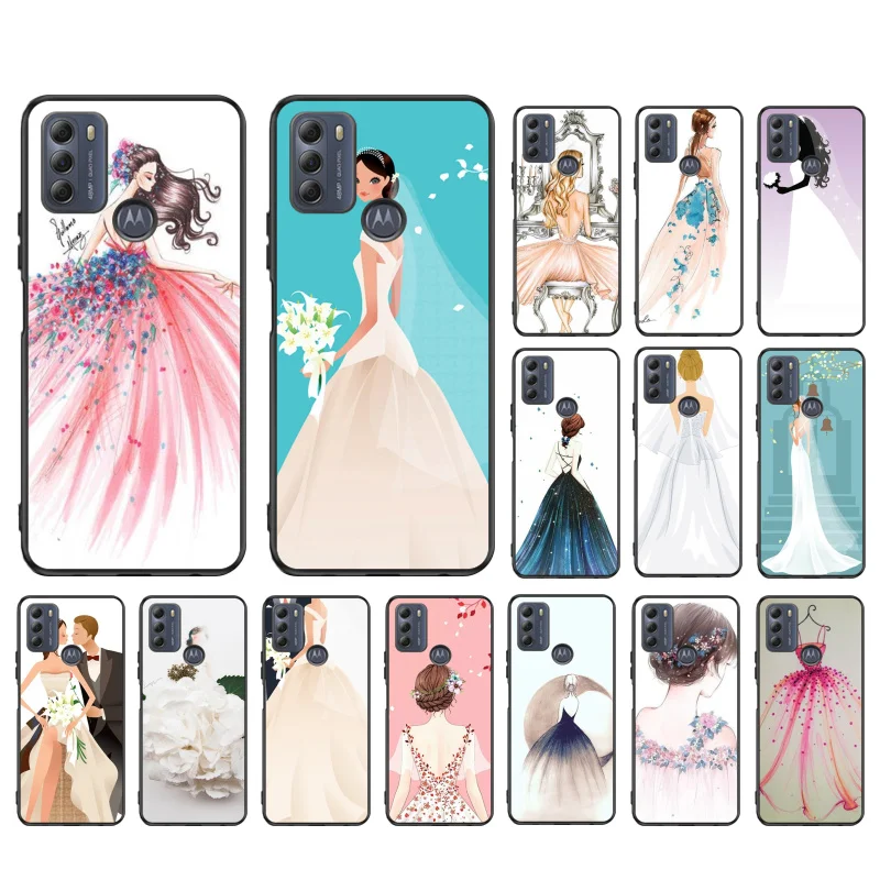 

Wedding Dress Girl Phone Case for Motorola Moto G9 Plus G7 G8 Play G7 Power G100 G20 G60 One Action Macro