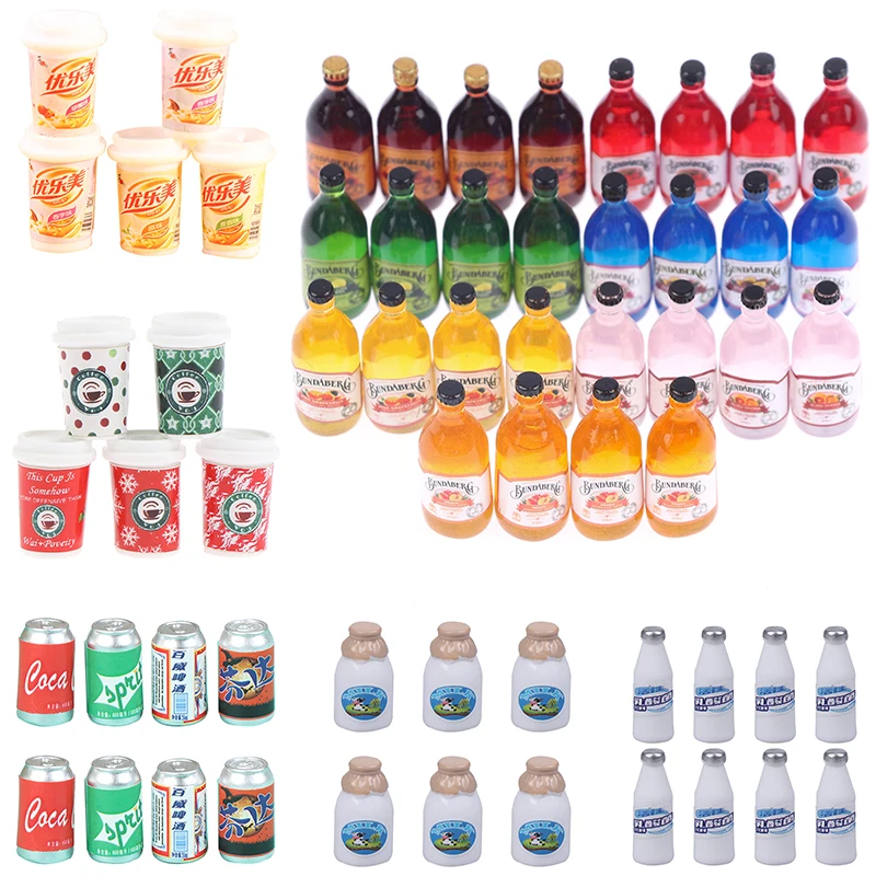 

4/5/6pcs 1/6 Scale Miniature Dollhouse Mini Mini Coke Beverage Bottle Soda Drinks Play Food for Blyth Doll Miniture Drink Toys