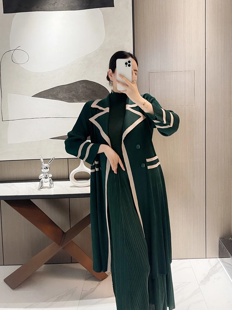 

Miyake Dress,elegant,Formal occasions Pleated 2023 Autumn New Women's Pure Color Simple Casual Versatile Atmosphere Goddess Long