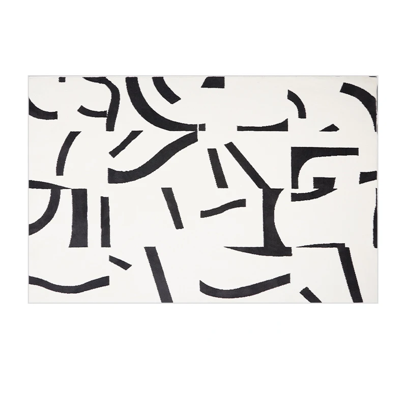 

Мягкий плюшевый ковер черный белый