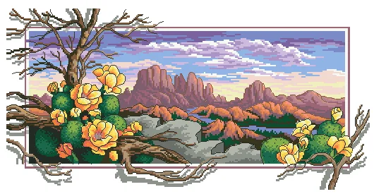 DIY needle work Southwest Scenery 57-33 Cross Stitch Set Counted Kit 28ct 14ct 32ct Metallic aida |