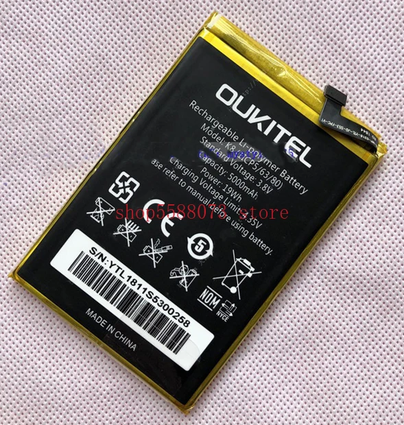 

Аккумулятор oukitel K8 5000 мАч 3,8 в для oukitel K8 18:9 Full Display 6,0 дюймов fhd мобильный телефон