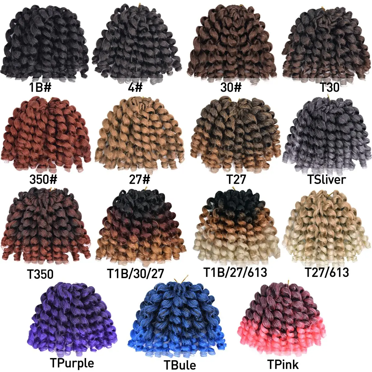 Плетение волос с эффектом омбре Jumpy Wand Curl вязанные крючком косы синтетические