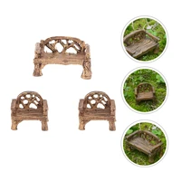 benchchair mini garden park wood miniature model resin micro furniture fairy prop ornaments toys landscape decordecors bonsai
