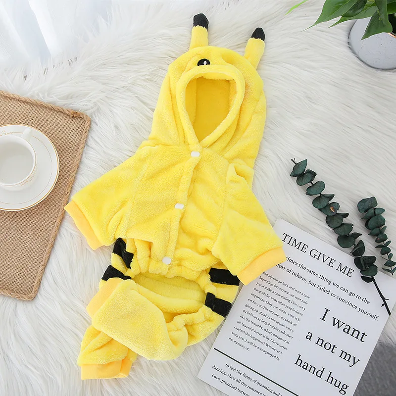 

Pokemon Pikachu Fleece Pet Dog Clothes Comfortable Sweatshirt Autumn Winter Ropa Perro Pet Dog Clothes Medium Dog Pet Hoodies