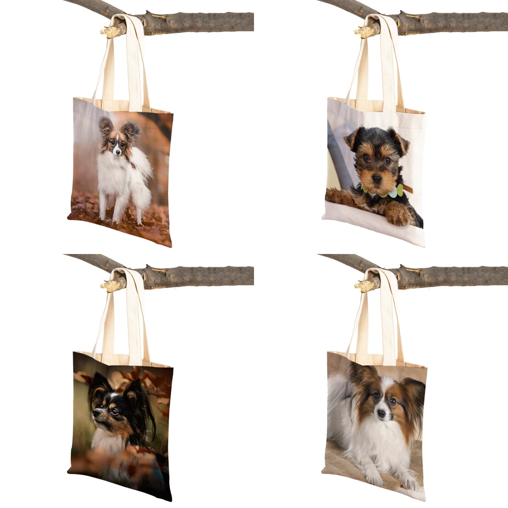 Модная Милая женская Холщовая Сумка для покупок миниатюрная сумка йоркширского