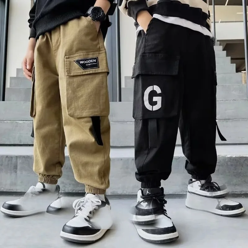 

Kids Boys Sports Pants Fashion Pure Color Casual Cargo Pants For Teenage Boys Jogger Pants Children Trousers 6 8 10 12 14 Year