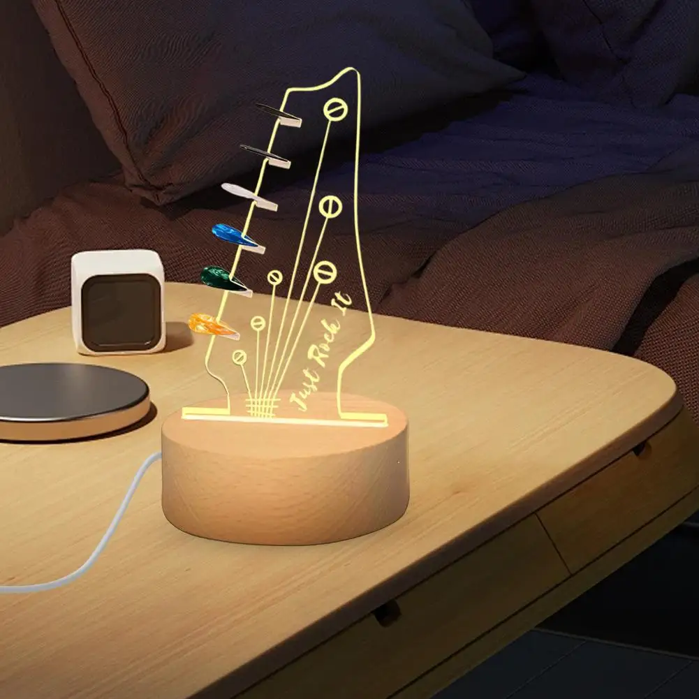 Новый индивидуальный подсветка держателя медиатора из дерева и акрила держатель