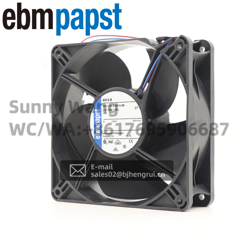 Фото ebmpapst 4414H 120x120x38 мм 12 см 12038 24 В постоянного тока 8,6 Вт 0,36 А 240 м3/ч 4300 об/мин шарикоподшипник шкаф осевой вентилятор охлаждения №2