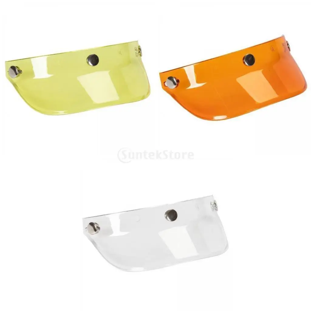 

3x Motorcycle Helmet Visor Peak 3-Snap Vintage Accessories