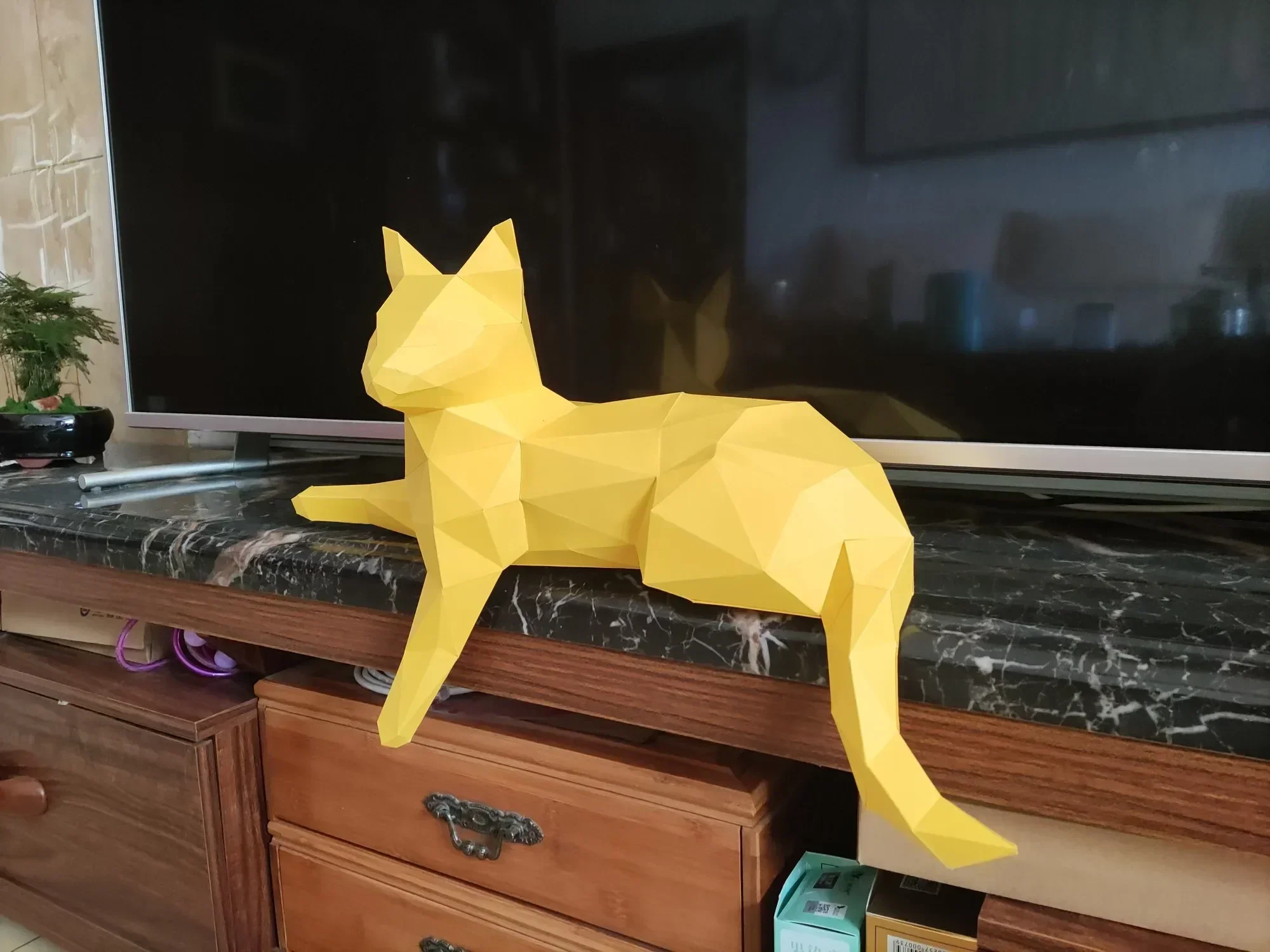45 см бумажная модель с изображением кота животного 3D головоломка скульптура