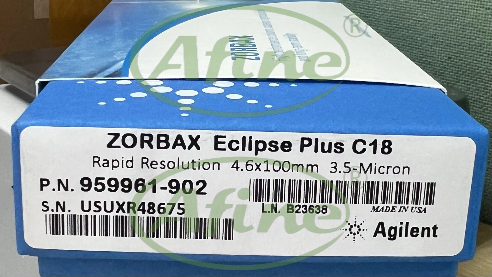 AFINE Agilent 959961 -902 Колонка ZORBAX RR Eclipse Plus C18 4 6 x 100 мм 3 5 мкм.