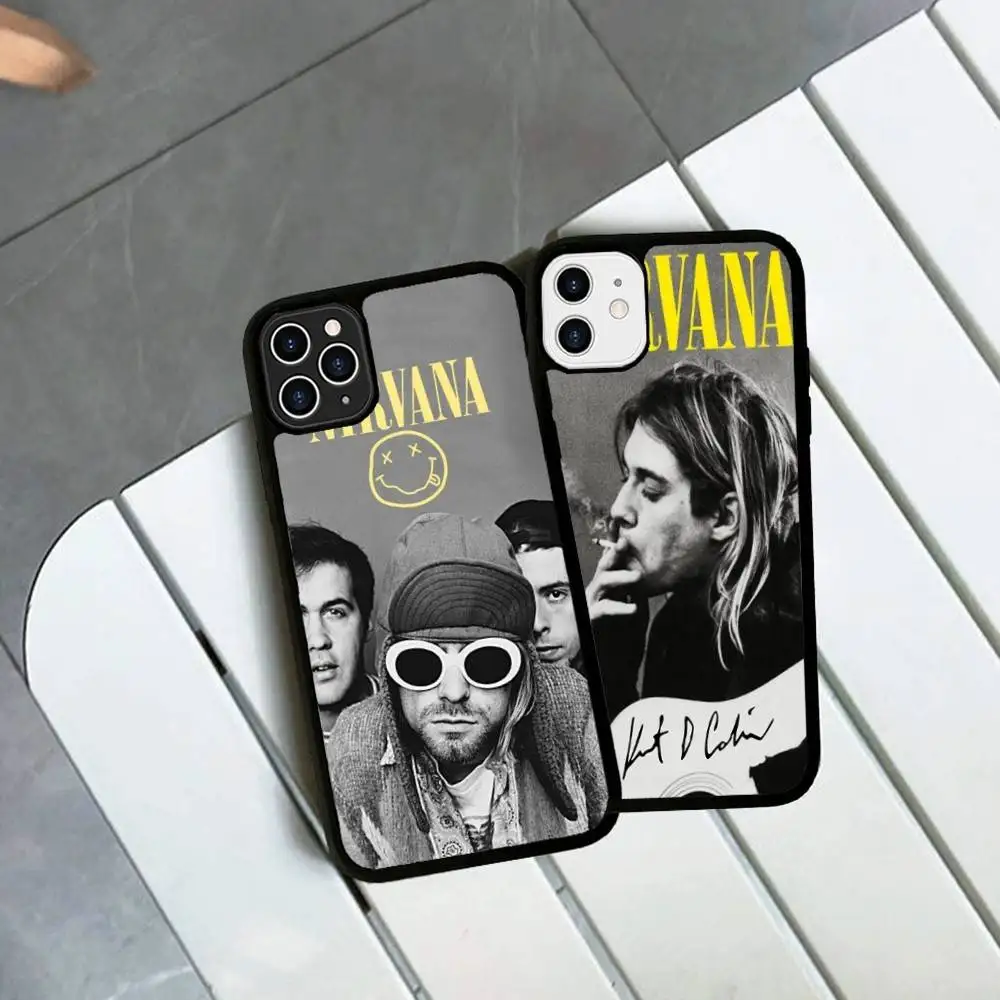Фото Противоударные чехлы для телефонов Grunge Band N-Nirvana для iPhone 11 12 13 14 15 16 17 Pro Max Plus из TPU+PC №5