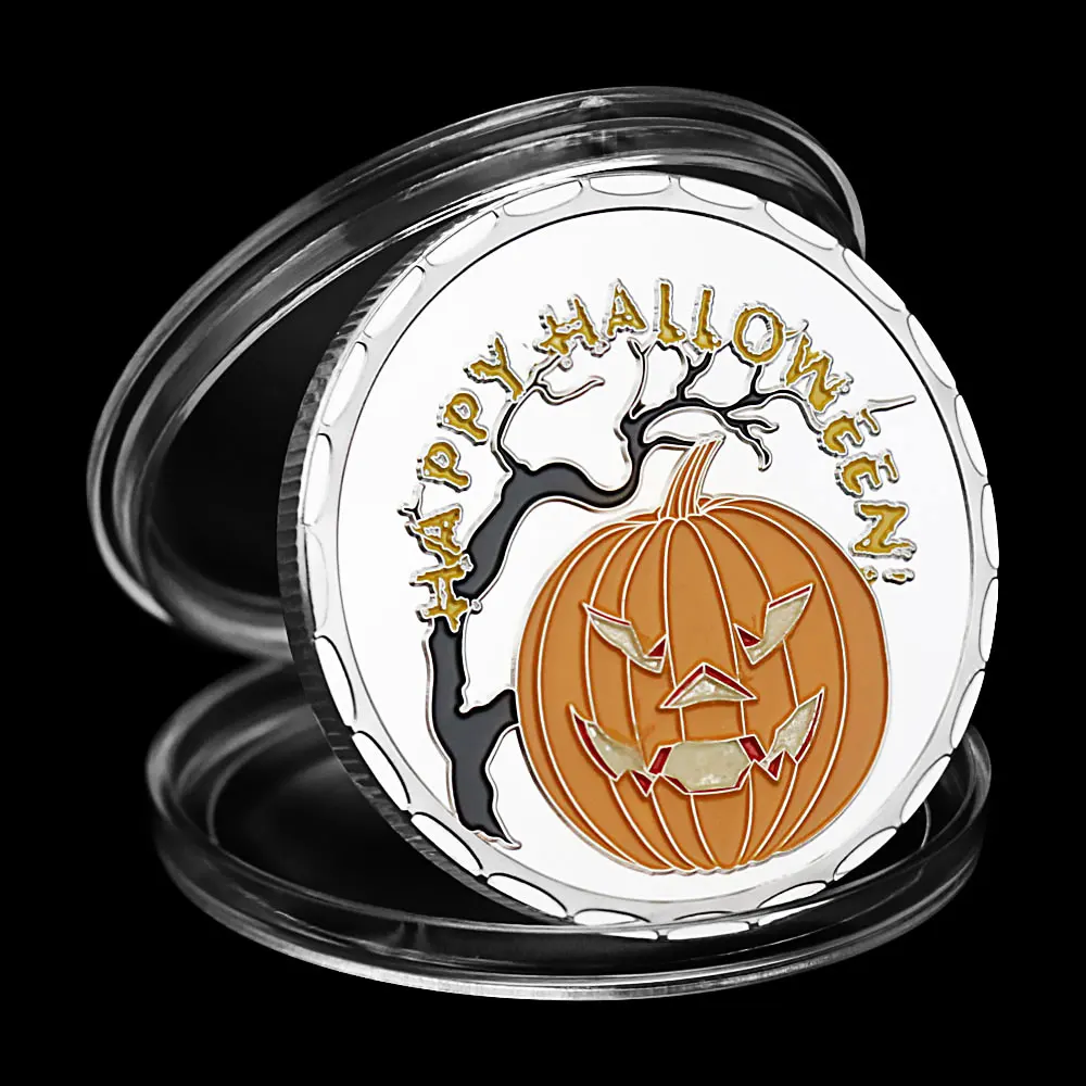 Коллекционная сувенирная монета для Счастливого Хэллоуина креативный подарок