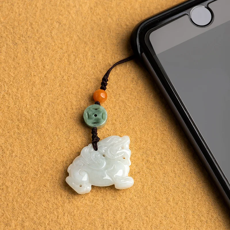 

Mai Chuang/Hand Carved/ Jade Lucky Kylin Emerald Necklace Pendant Fashion Elegant Jewelry Personality Men and Women Couple Gift