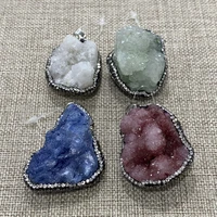 irregular natural blue ocean crystal bezel set rhinestones material pendant suitable for diy necklace jewelry making ladies