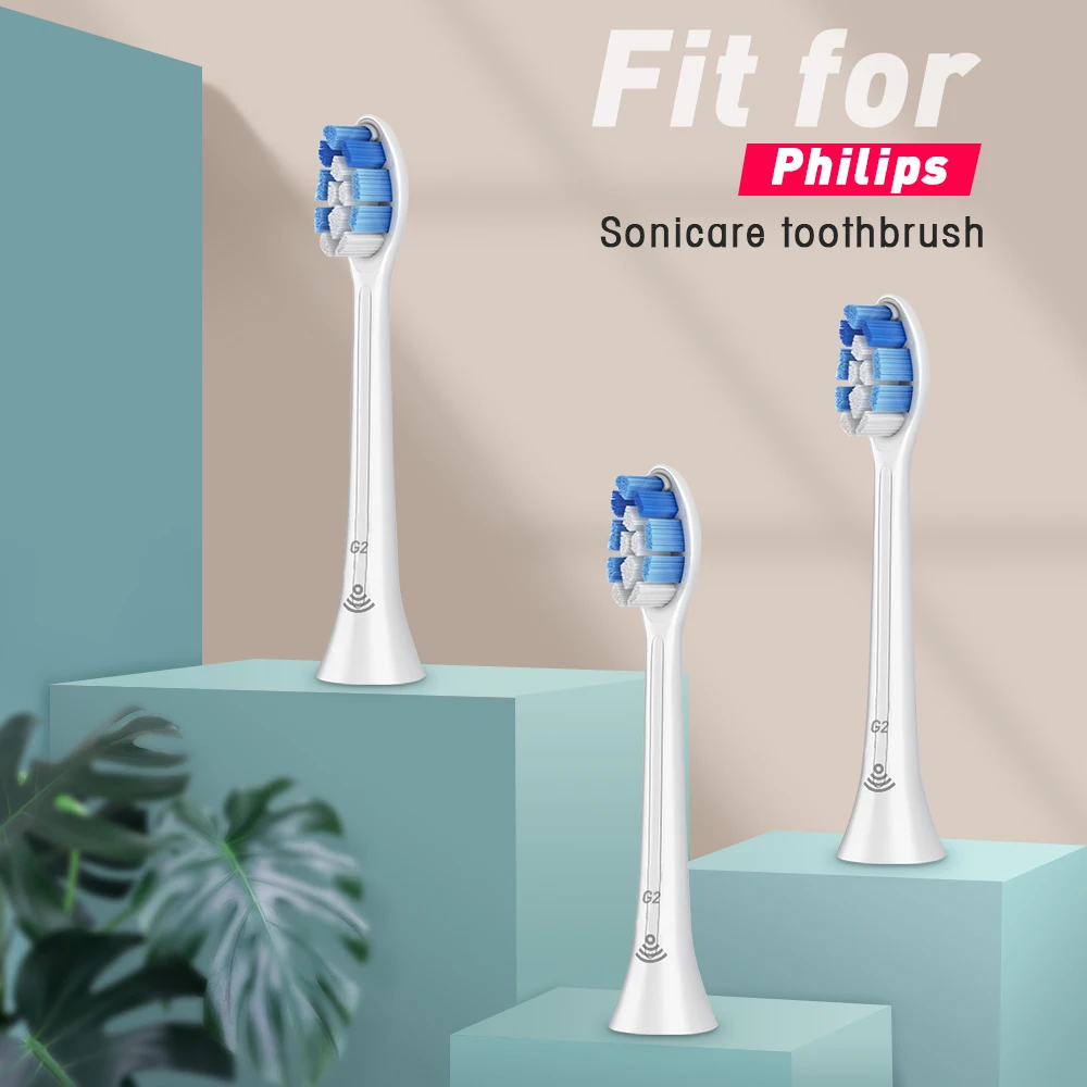 

Optimal Gum Toothbrush Heads for Philips Sonicare Genuine G2 Optimal Gum Health Toothbrush Heads HX9033/65 White Brush Heads