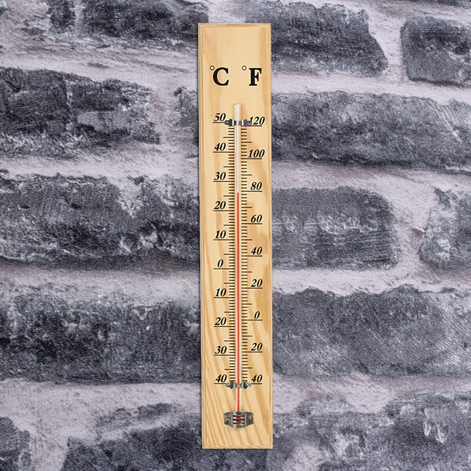 

Tool Wooden Thermometer Outdoor Wooden 40cm X 7cm X 1cm Garden Décor Home Indoor Pine + Red Kerosene Thermometer