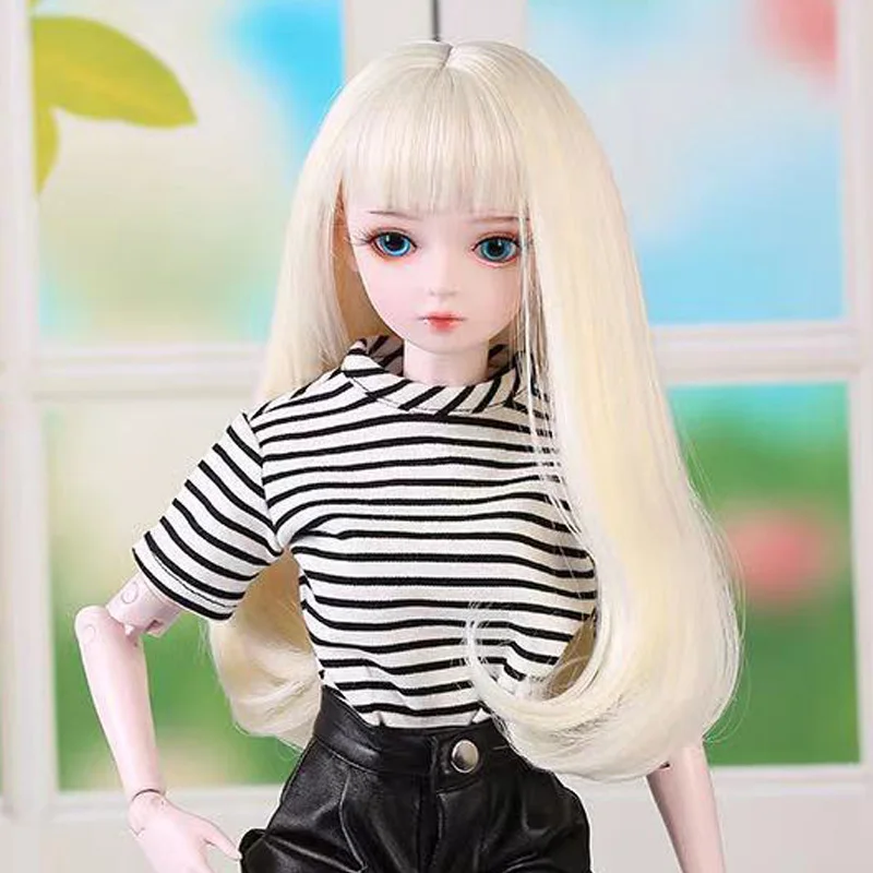 

1/3 & 1/4 & 1/6 Bjd Doll Wig Soft Silk Long Head with Bangs Play House Diy Change Dress Up Girl Toy Kid Gift Doll Accessories