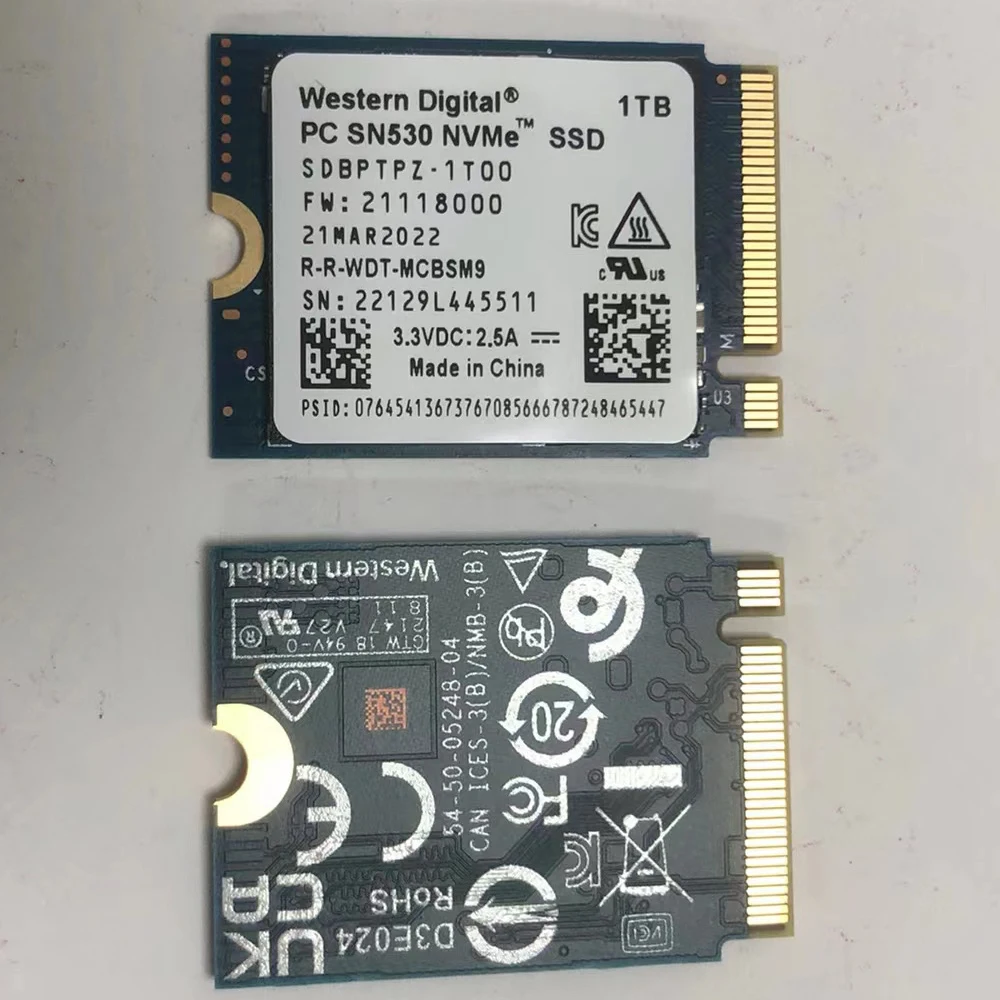 Western Digital WD SN740 SN530 M.2 2230 SSD 1TB 2TB 512GB NVMe PCIe Gen4 x4 для Microsoft Surface Pro X Laptop 3 Steam Deck.