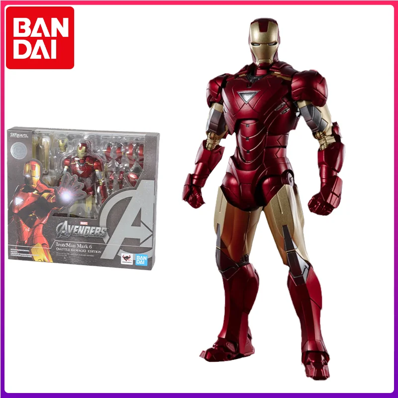 

Bandai Marvel Comics Marvel's The Avengers Movie Anime Figure SHFiguarts Iron Man MK6 Action Figure Toys for Kids Gift Model