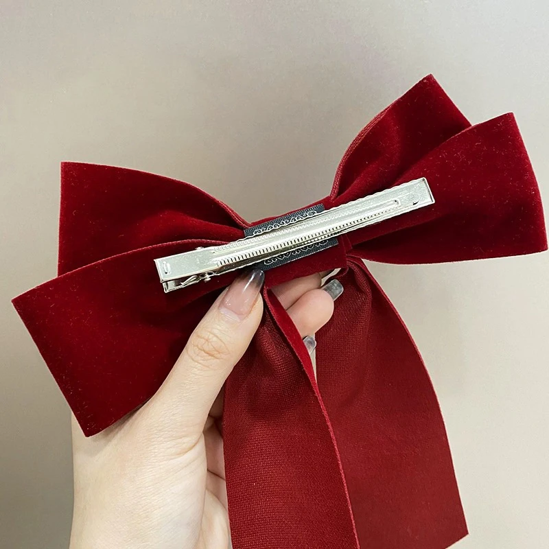 Элегантная заколка для волос с большим бантом женщин и девочек винтажная