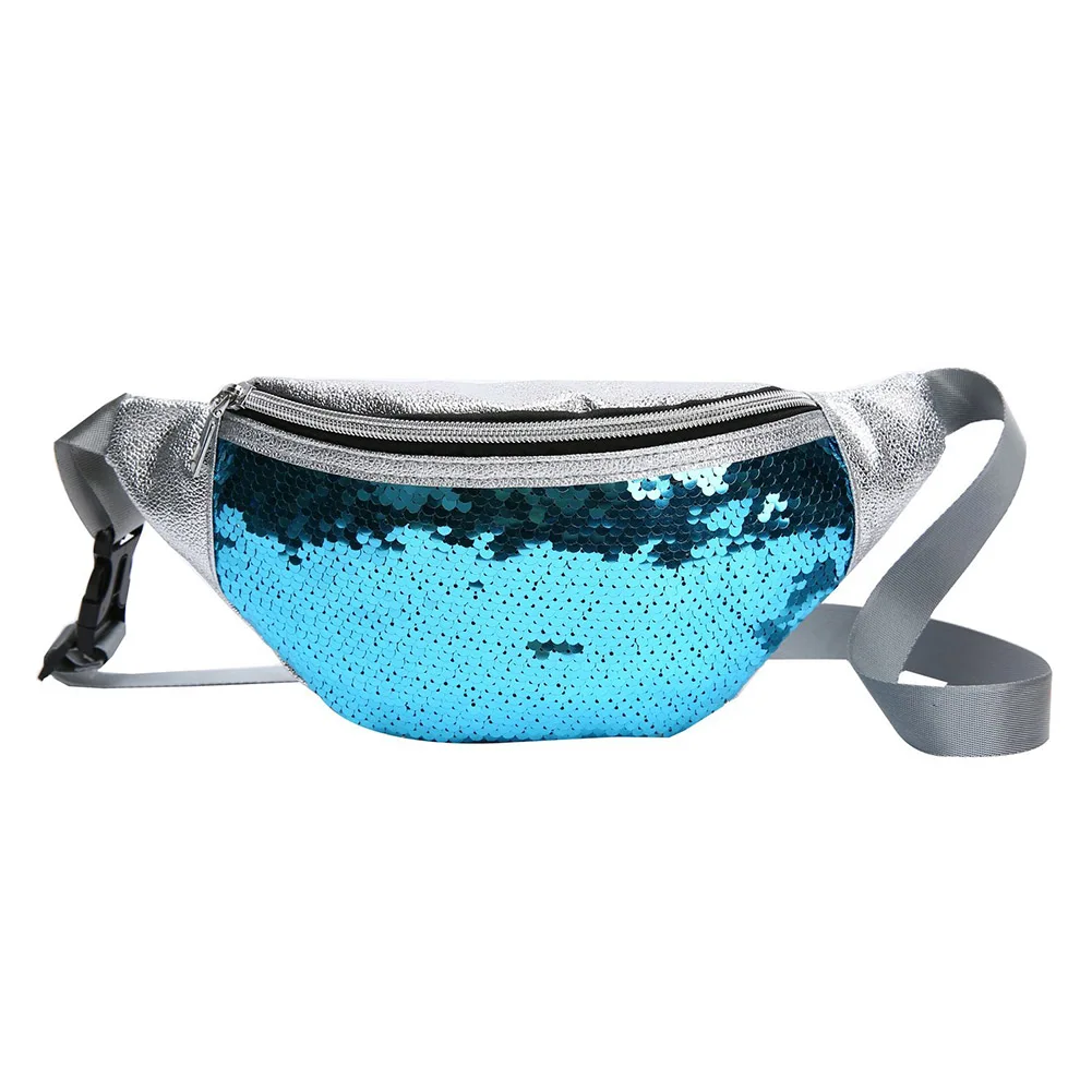 

Casual Sequin Shoulder Chest Belt Purse Shiny Women Fanny Waist Crossbody Bags Popular Simple Female Daily Bag