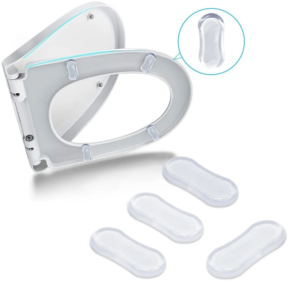 

5pcs Protective Home Silicone Bathroom Hygienic Pads Replacement Parts Toilet Seat Bumper Transparent Buffer Strong Adhesive