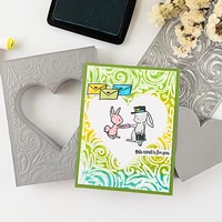 heart stamping foam to create reverse stamped background for scrapbooking craft card front making reusable moldable foam blocks