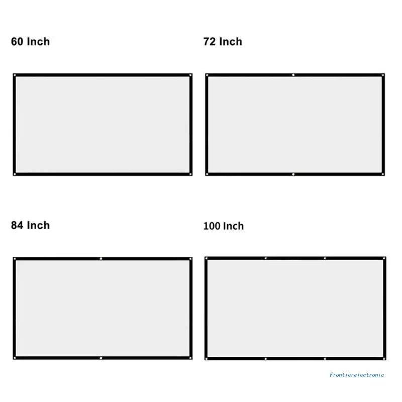

Складной проекционный экран 16:9, портативная белая занавеска для проектора 60/72/84/100 ", Прямая поставка